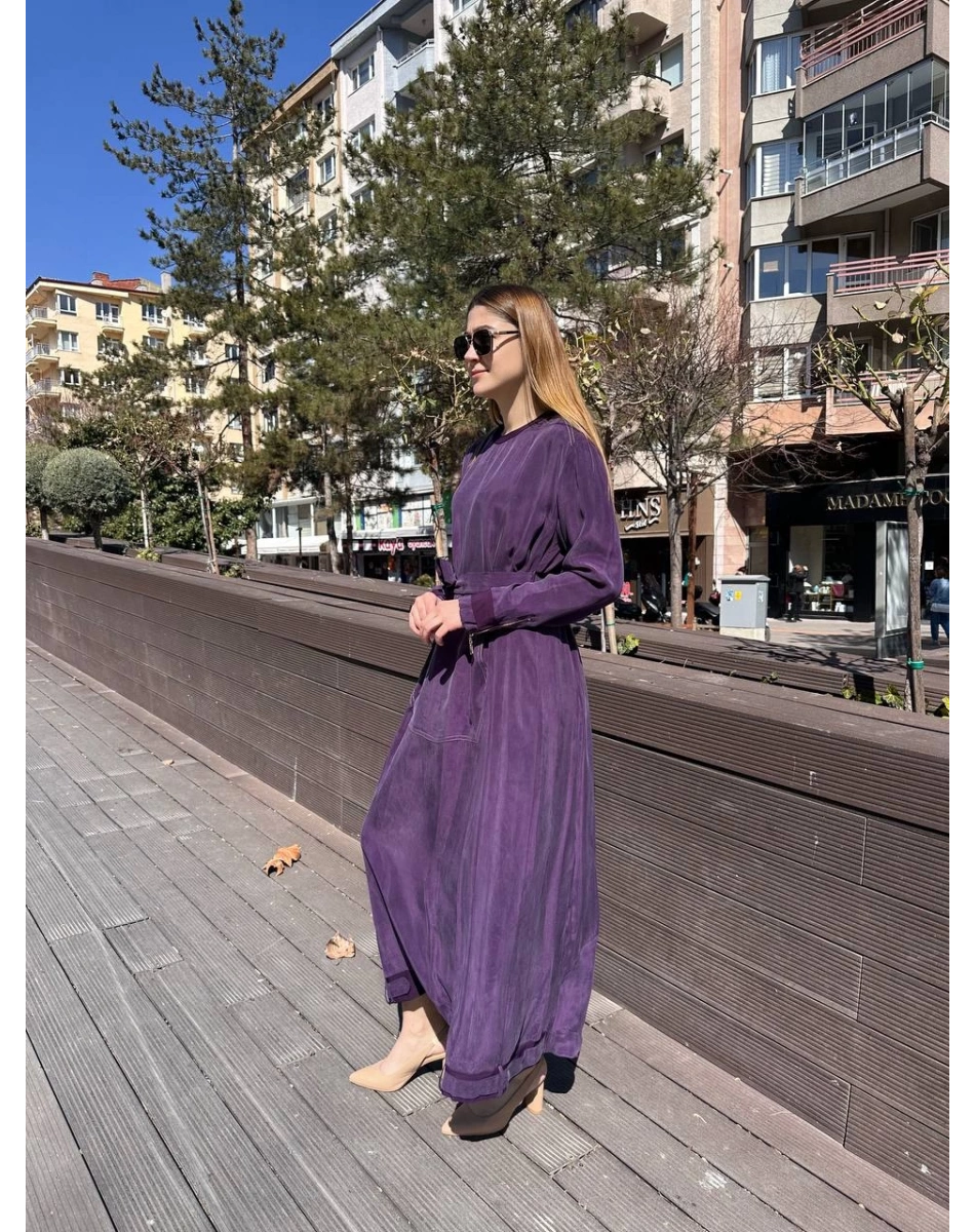 Misswhence 37838 Mürdüm Etek Ucu Detaylı Elbise