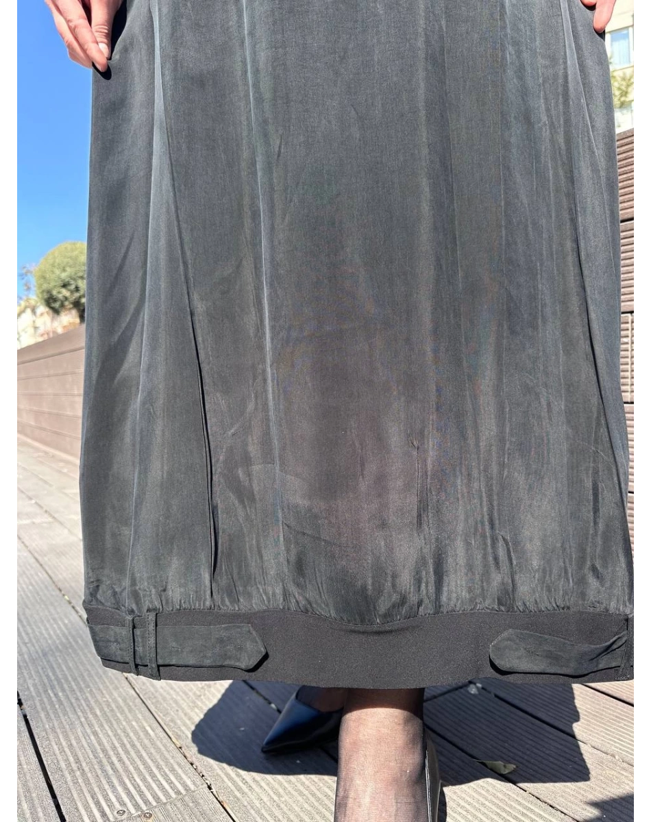 Misswhence 37838 Siyah Etek Ucu Detaylı Elbise