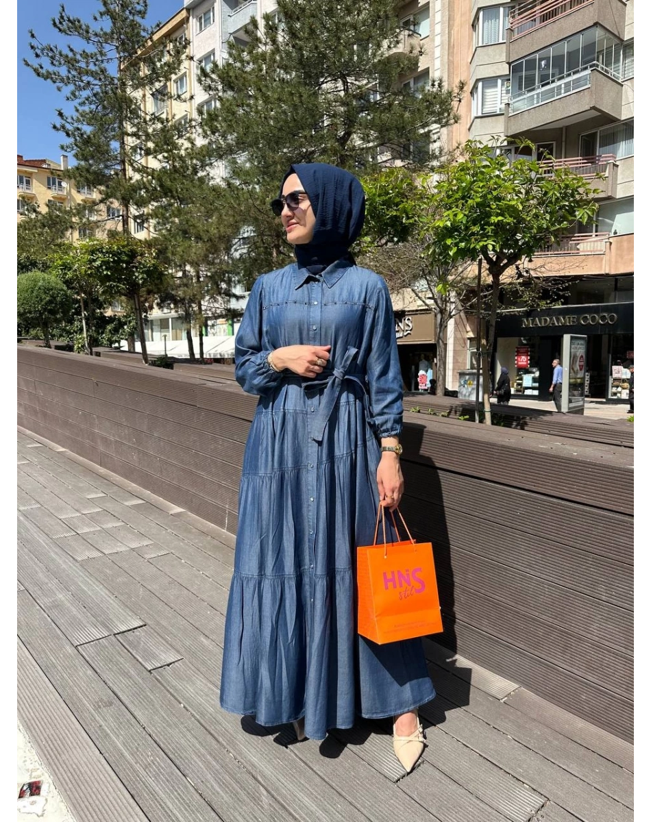 Misswhence 37842 Lacivert Tensel Elbise