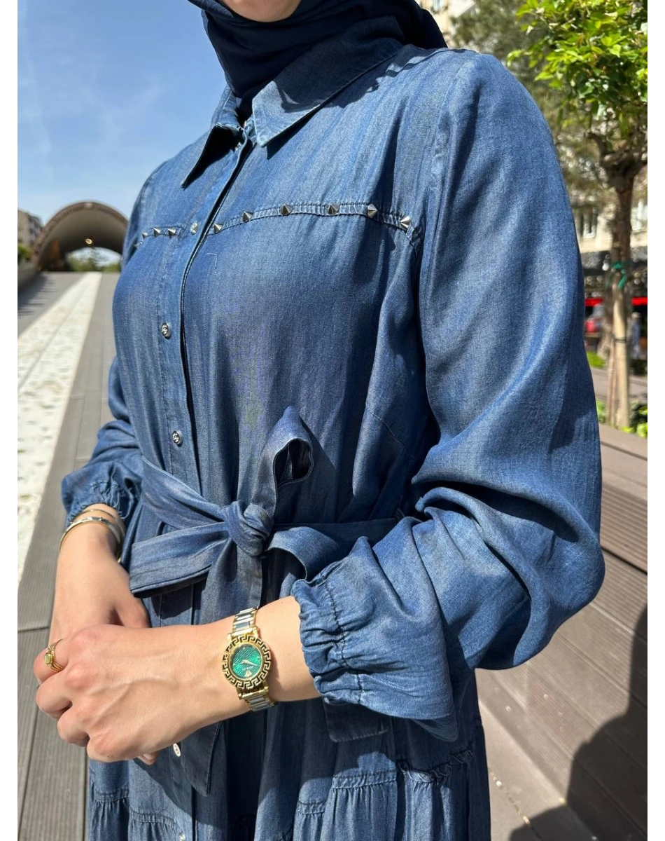 Misswhence 37842 Lacivert Tensel Elbise