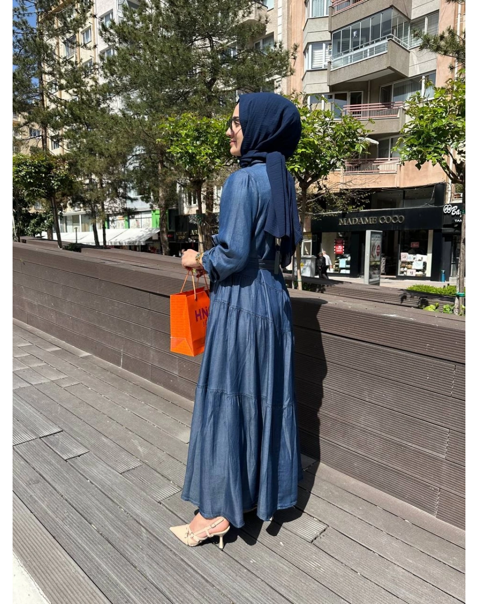 Misswhence 37842 Lacivert Tensel Elbise