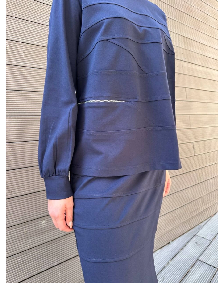 Misswhence 38006 Lacivert Fermuar Detaylı Takım