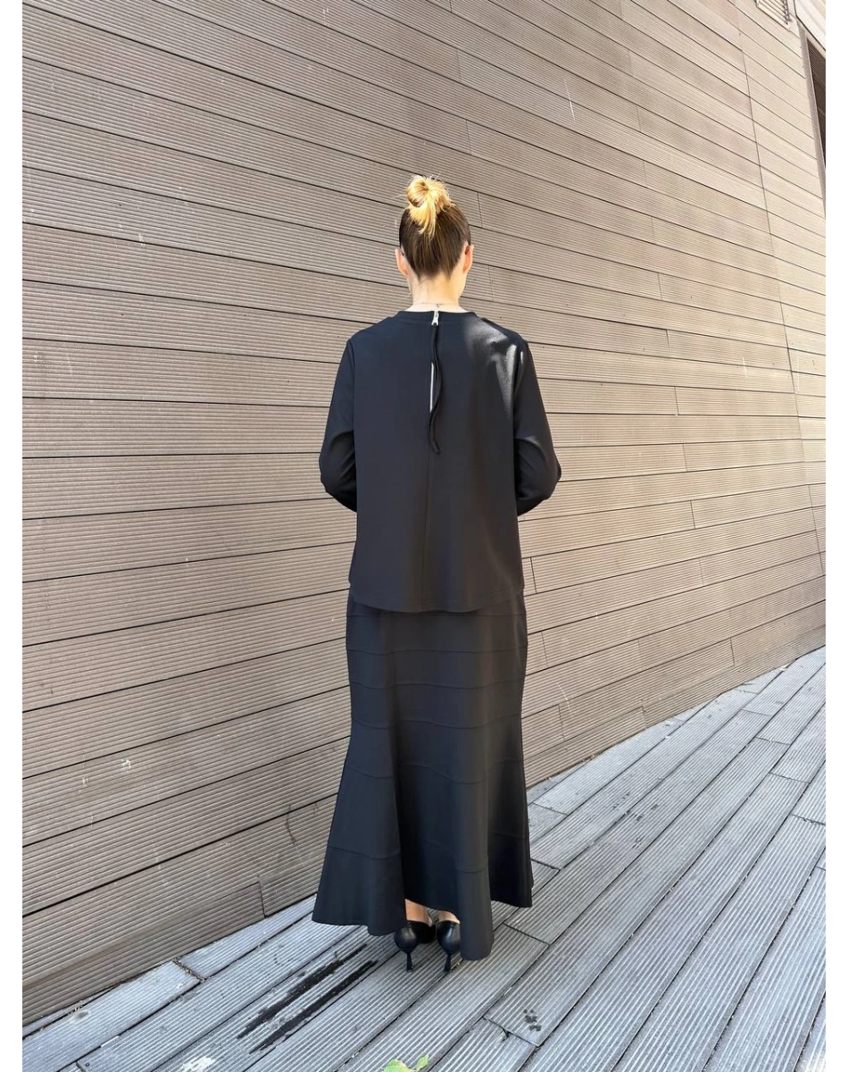 Misswhence 38006 Siyah Fermuar Detaylı Takım