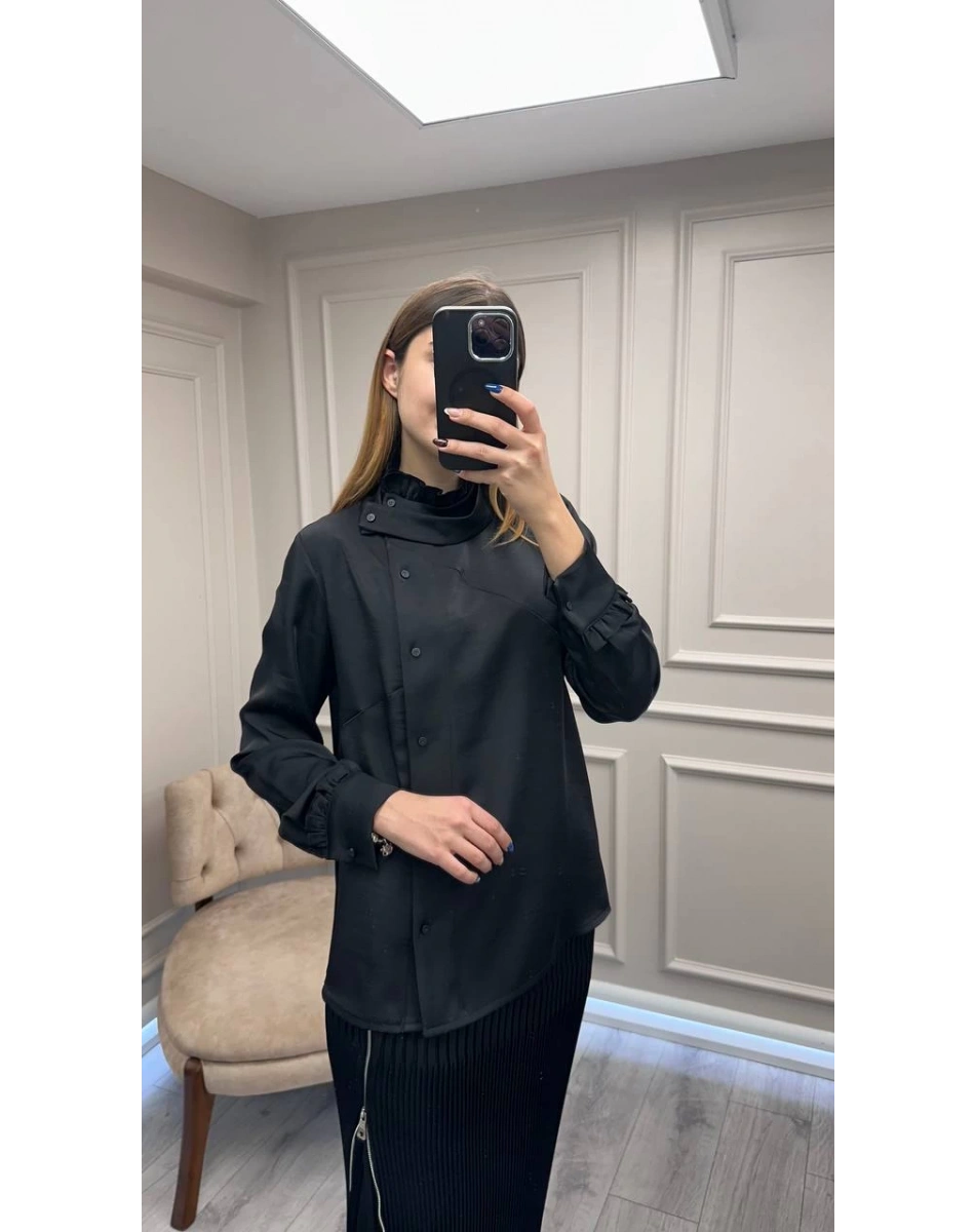 Misswhence 38015 Siyah Saten Etekli Takım