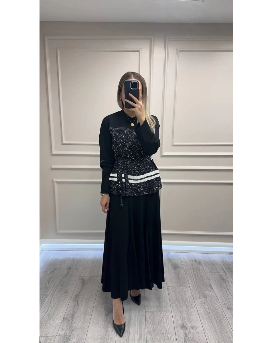 Misswhence 38027 Siyah Etekli Takım