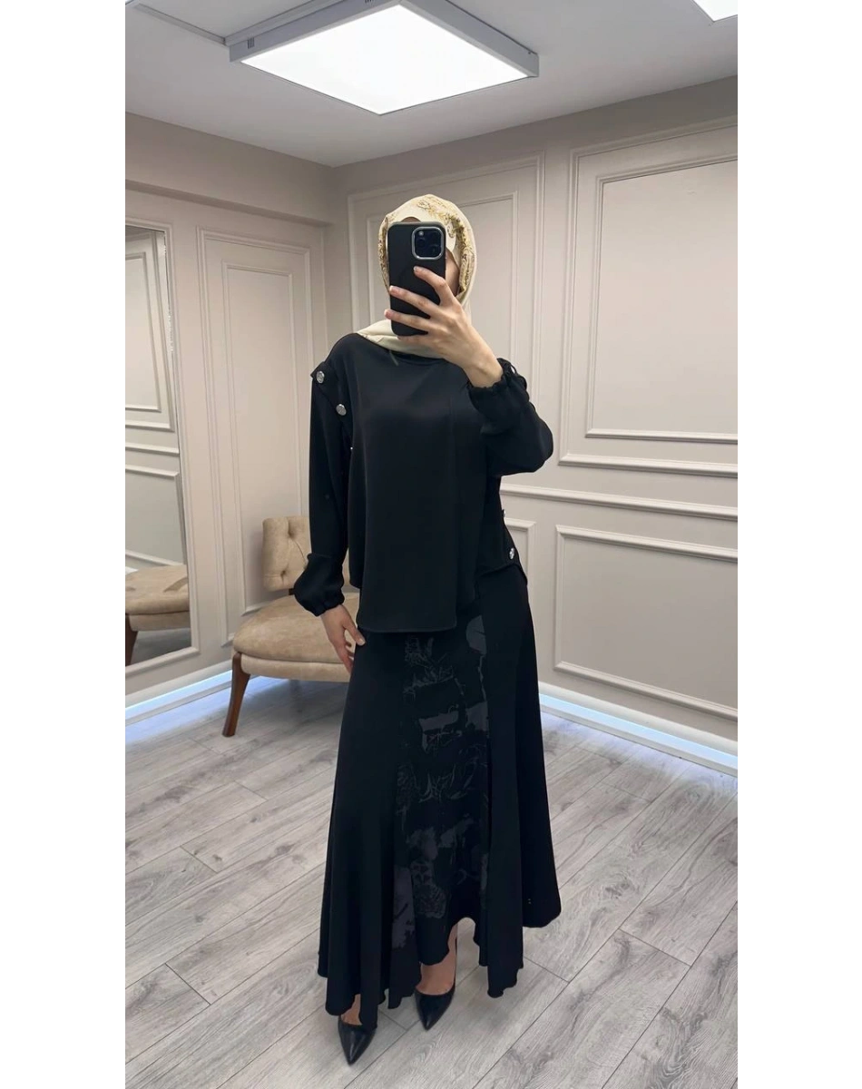 Misswhence 38032 Siyah Etekli Takım