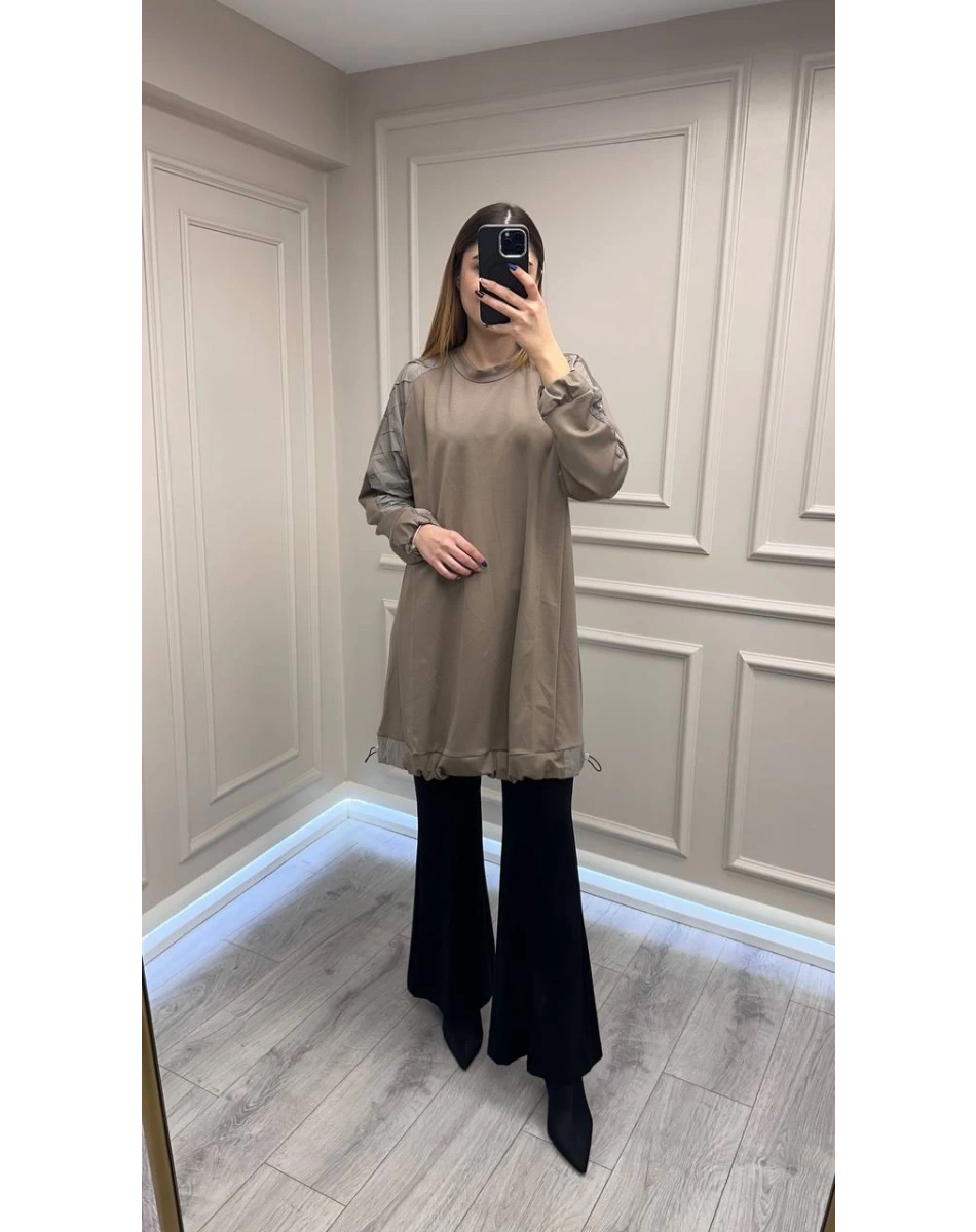 Misswhence 38040 Vizon Kolları Detaylı Tunik