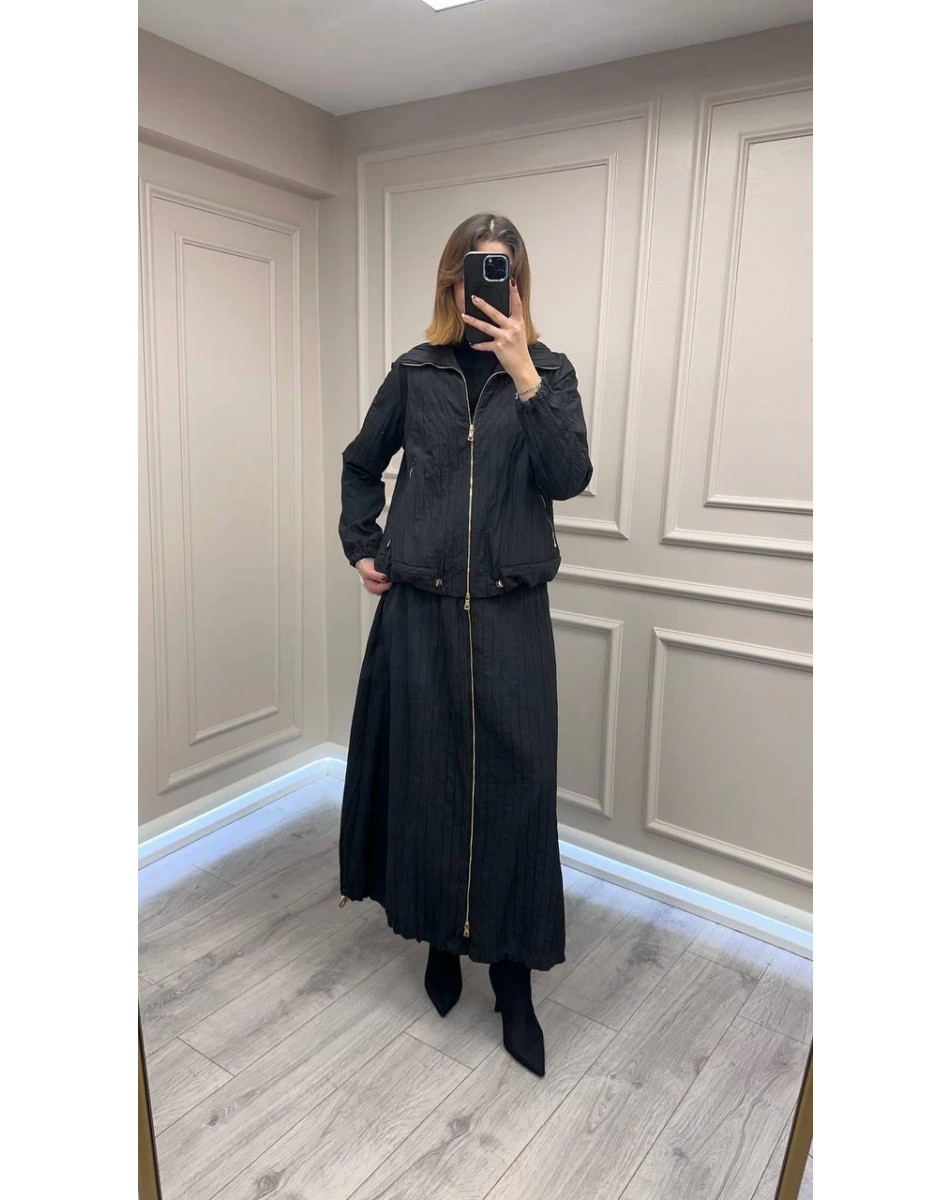 Misswhence 38216 Siyah Tafta Etek Takım