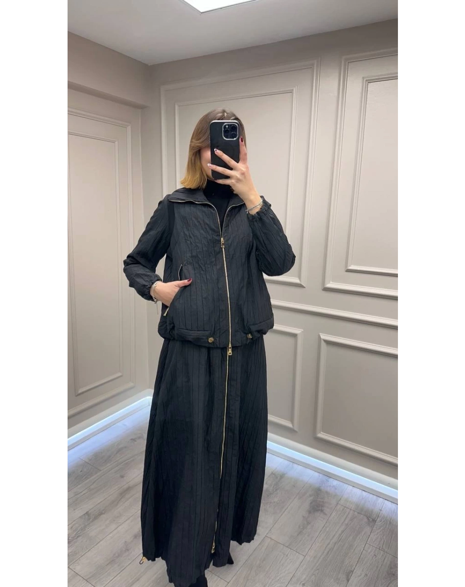 Misswhence 38216 Siyah Tafta Etek Takım