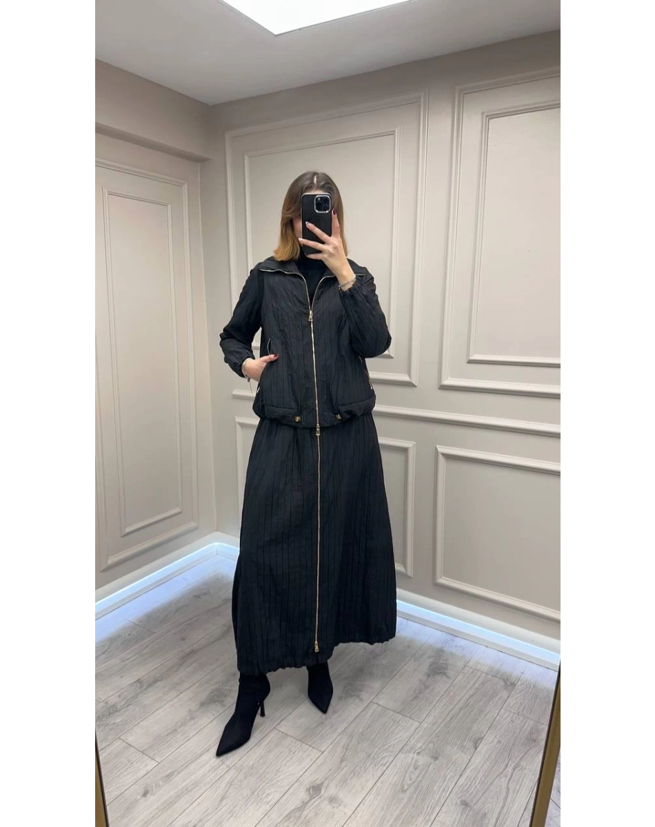 Misswhence 38216 Siyah Tafta Etek Takım