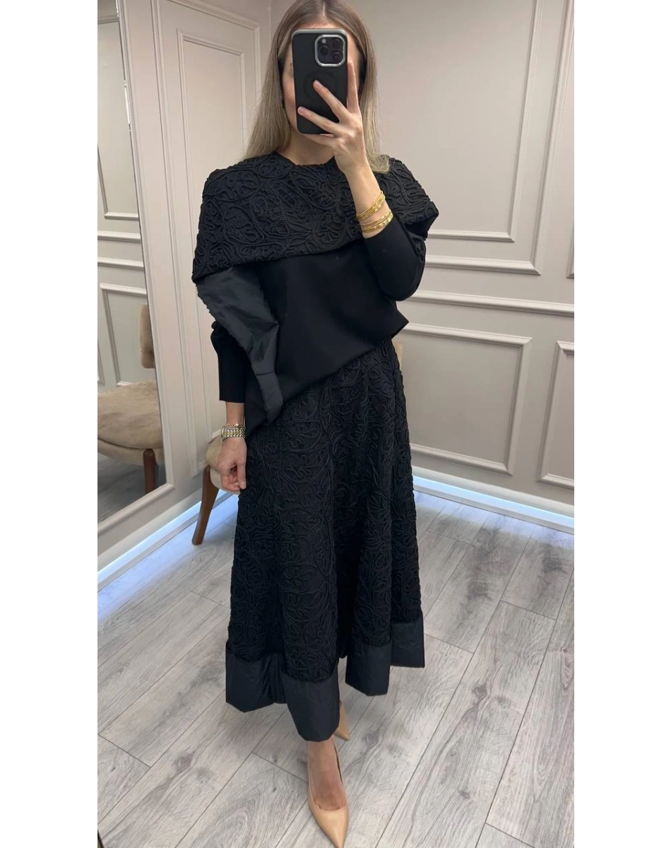 Misswhence 38219 Siyah Dantelli Takım