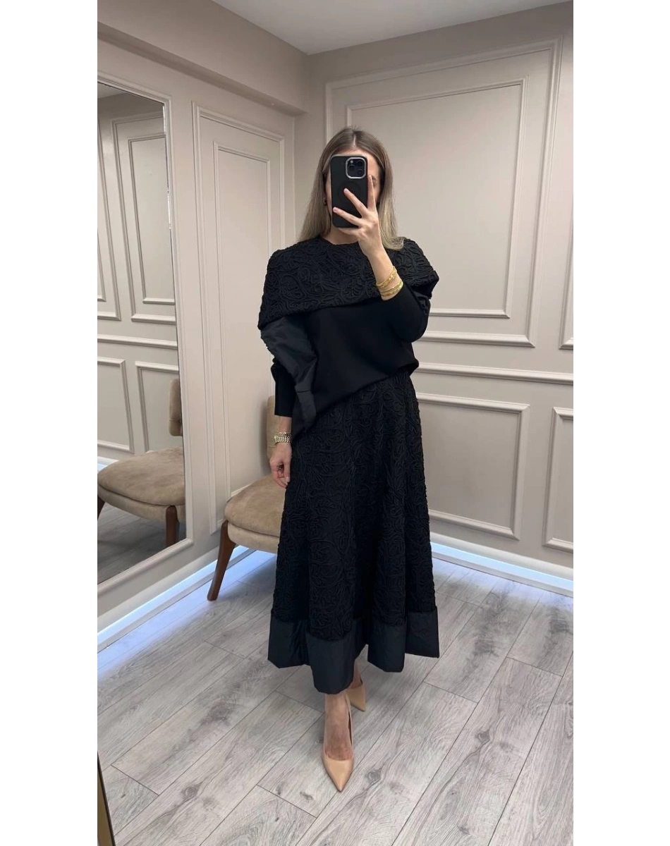 Misswhence 38219 Siyah Dantelli Takım