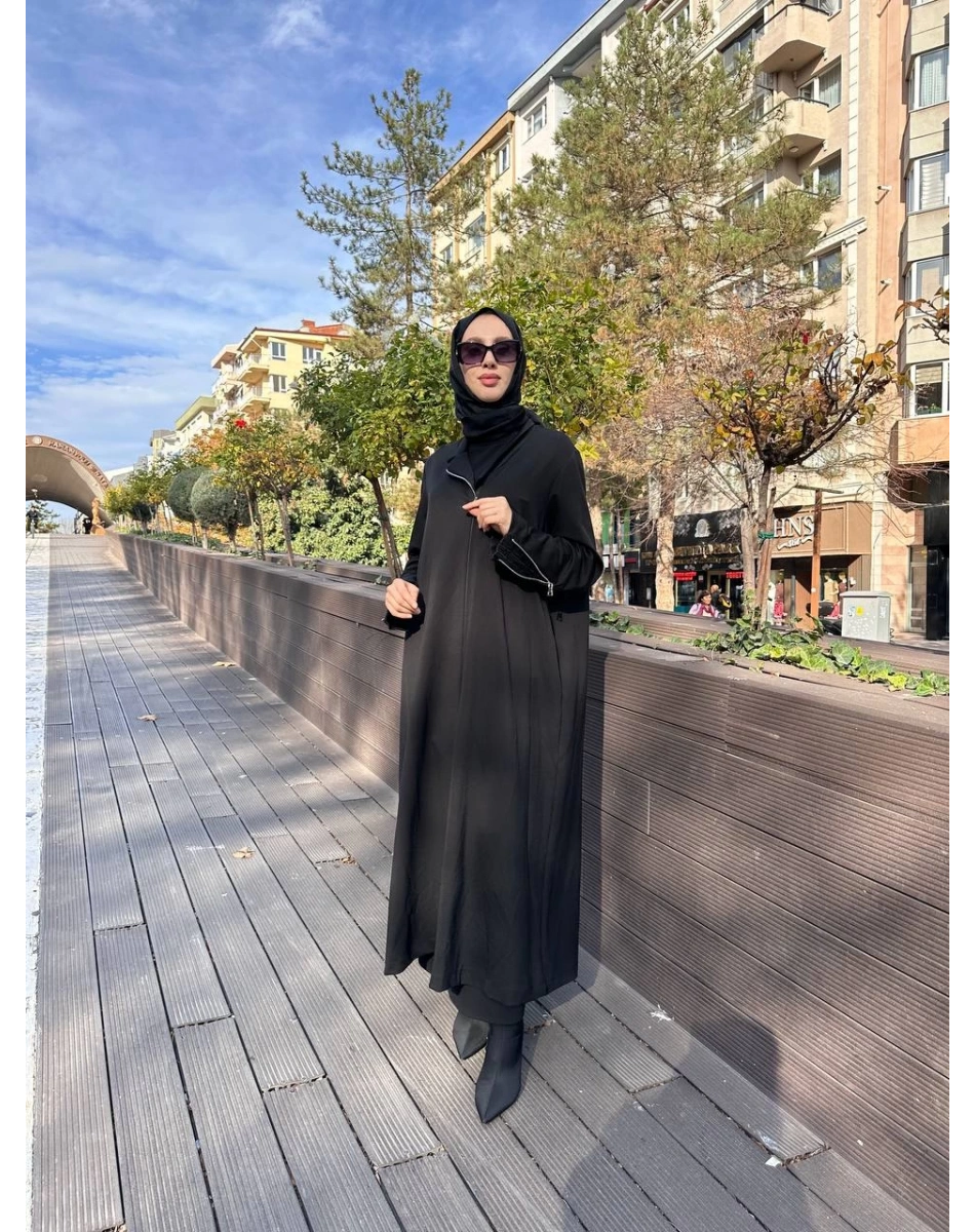 Misswhence 38404 Siyah Nervür Detaylı Kap