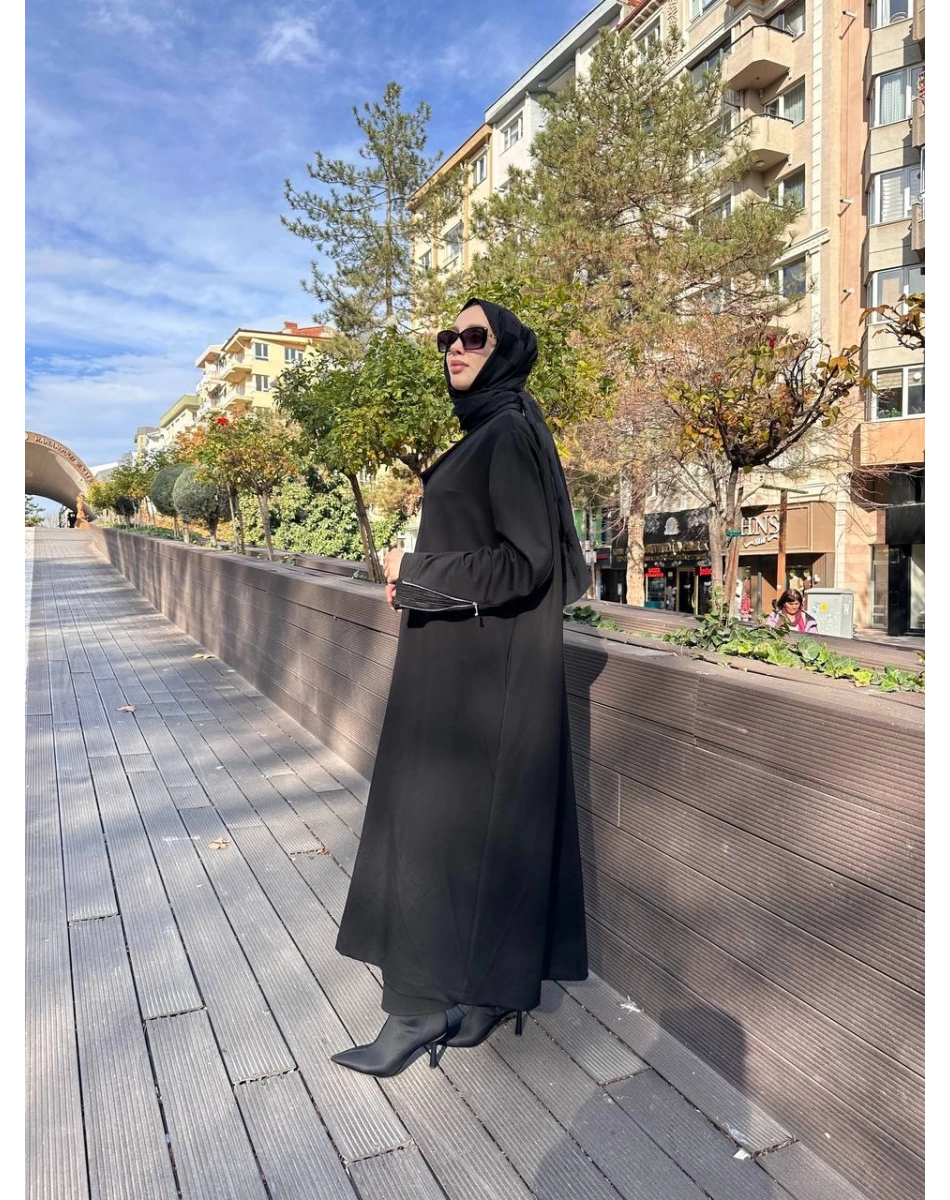 Misswhence 38404 Siyah Nervür Detaylı Kap