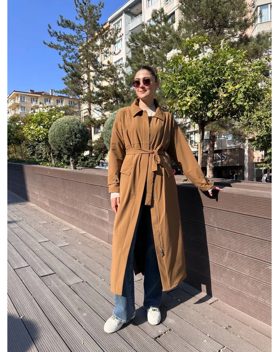 Misswhence 38500 Camel Cep Detaylı Kap