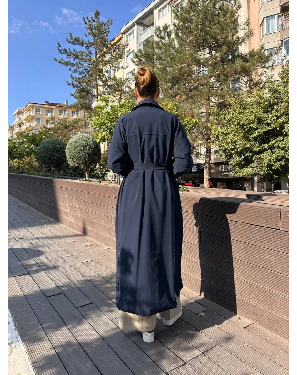 Misswhence 38500 Lacivert Cep Detaylı Kap