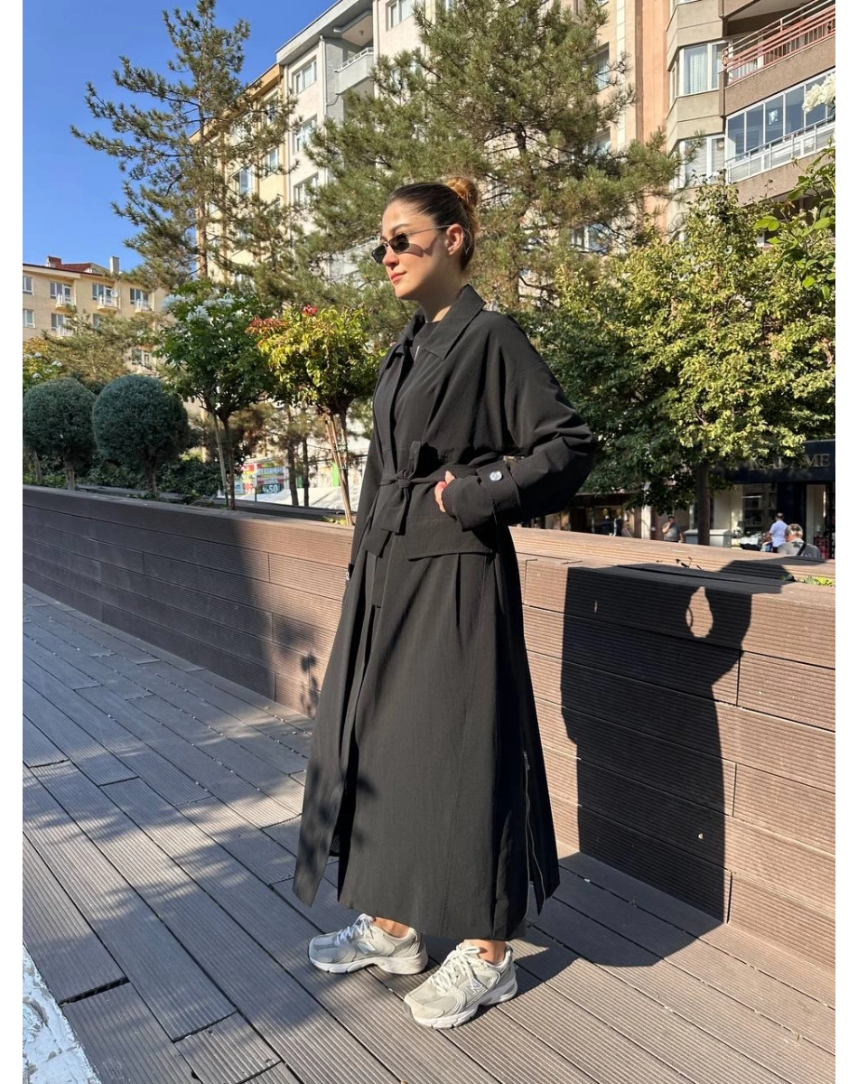 Misswhence 38500 Siyah Cep Detaylı Kap