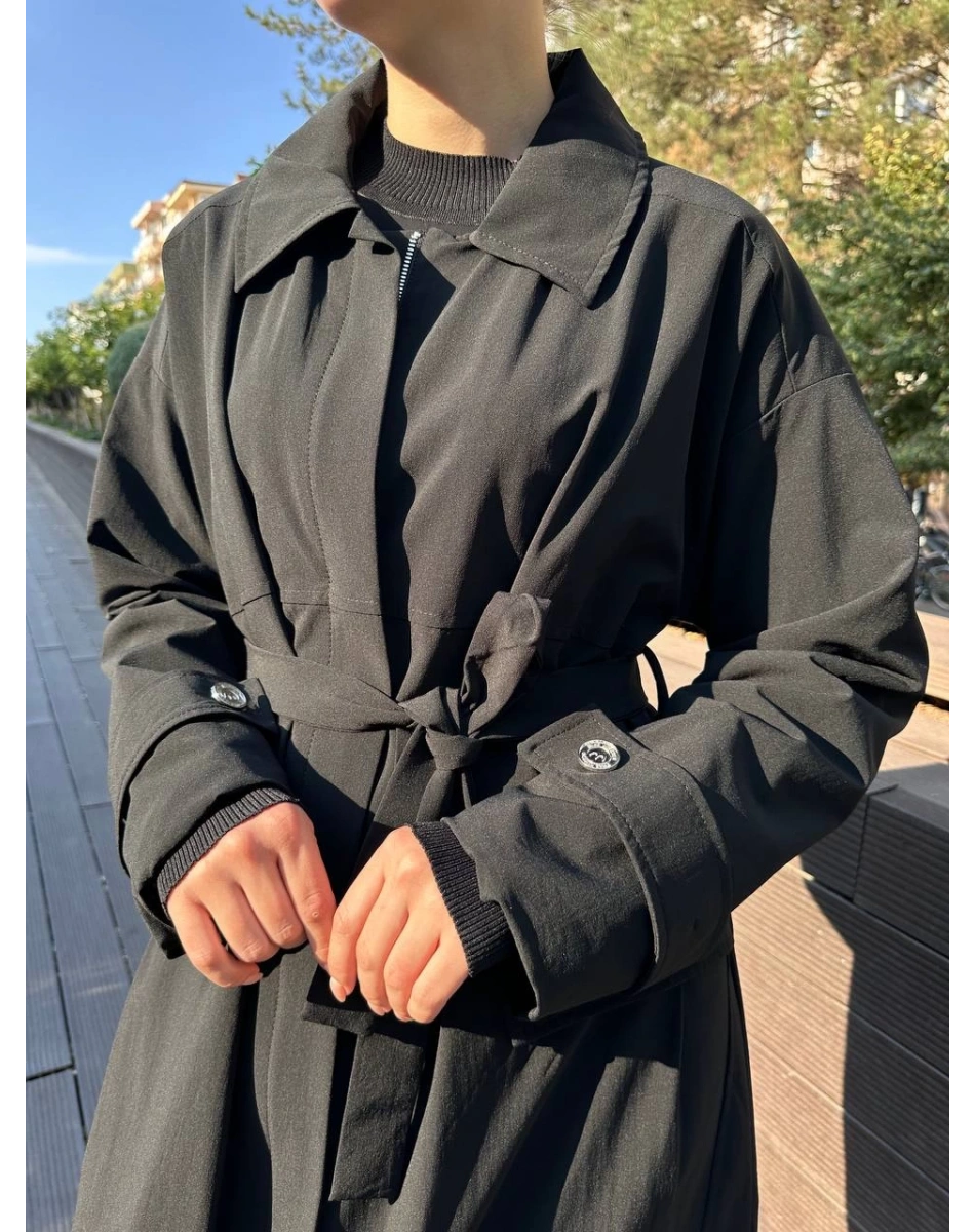 Misswhence 38500 Siyah Cep Detaylı Kap