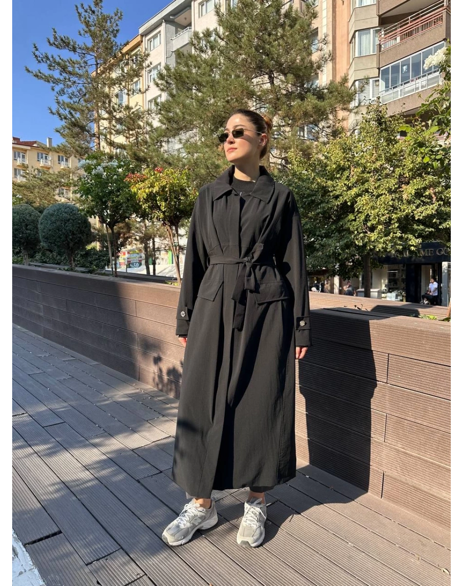 Misswhence 38500 Siyah Cep Detaylı Kap