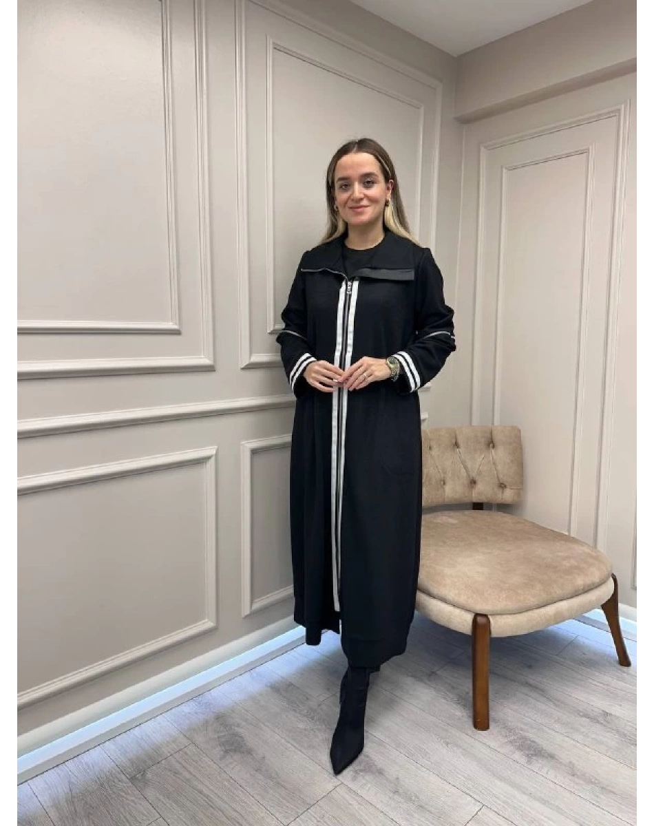 Misswhence 38503 Siyah Şerit Detaylı Keçe Kap