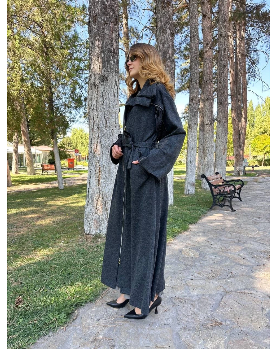 Misswhence 38505 Siyah Keçe Kaban