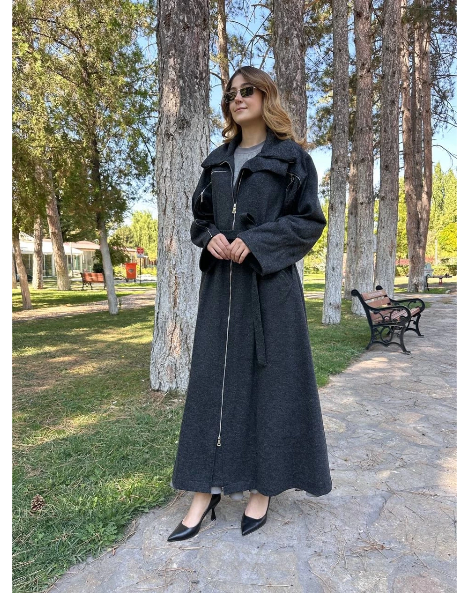 Misswhence 38505 Siyah Keçe Kaban