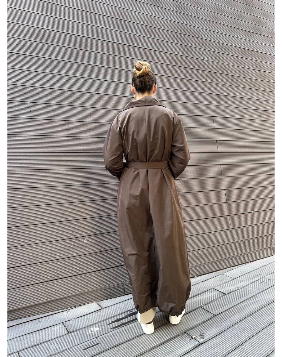 Misswhence 38506 Kahverengi Nervür Detaylı Kap