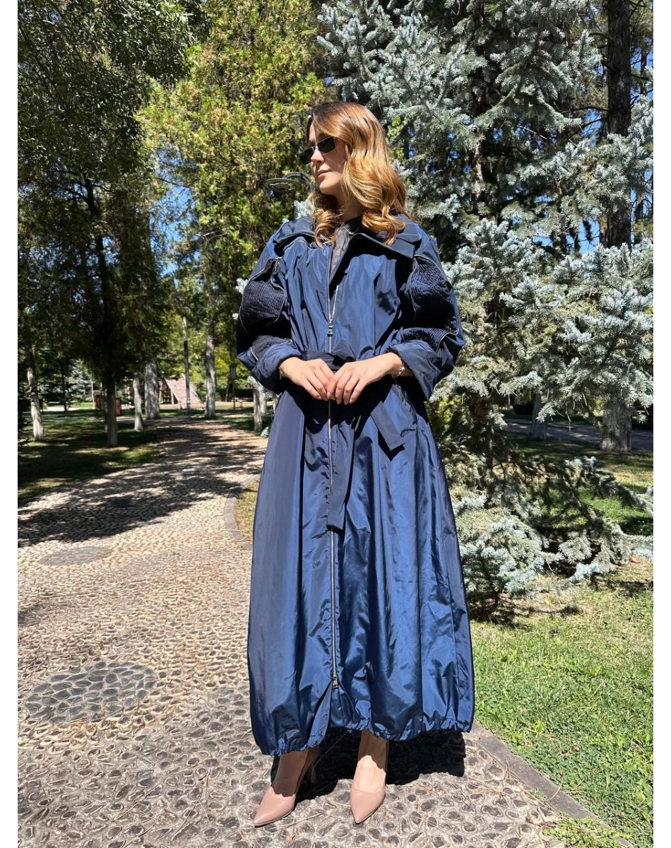 Misswhence 38506 Lacivert Nervür Detaylı Kap