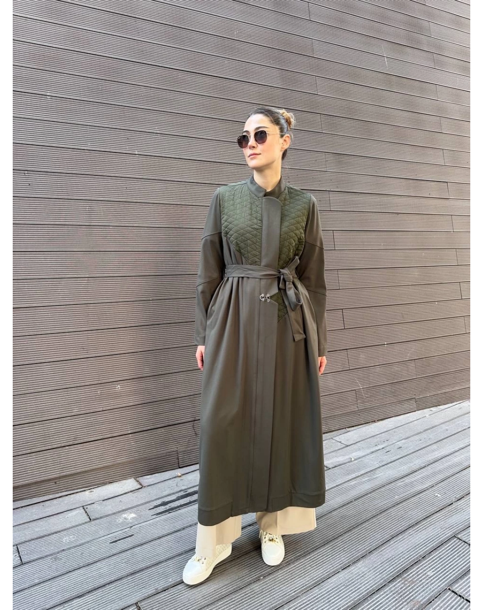 Misswhence 38527 Haki Kapitone Detaylı Kap