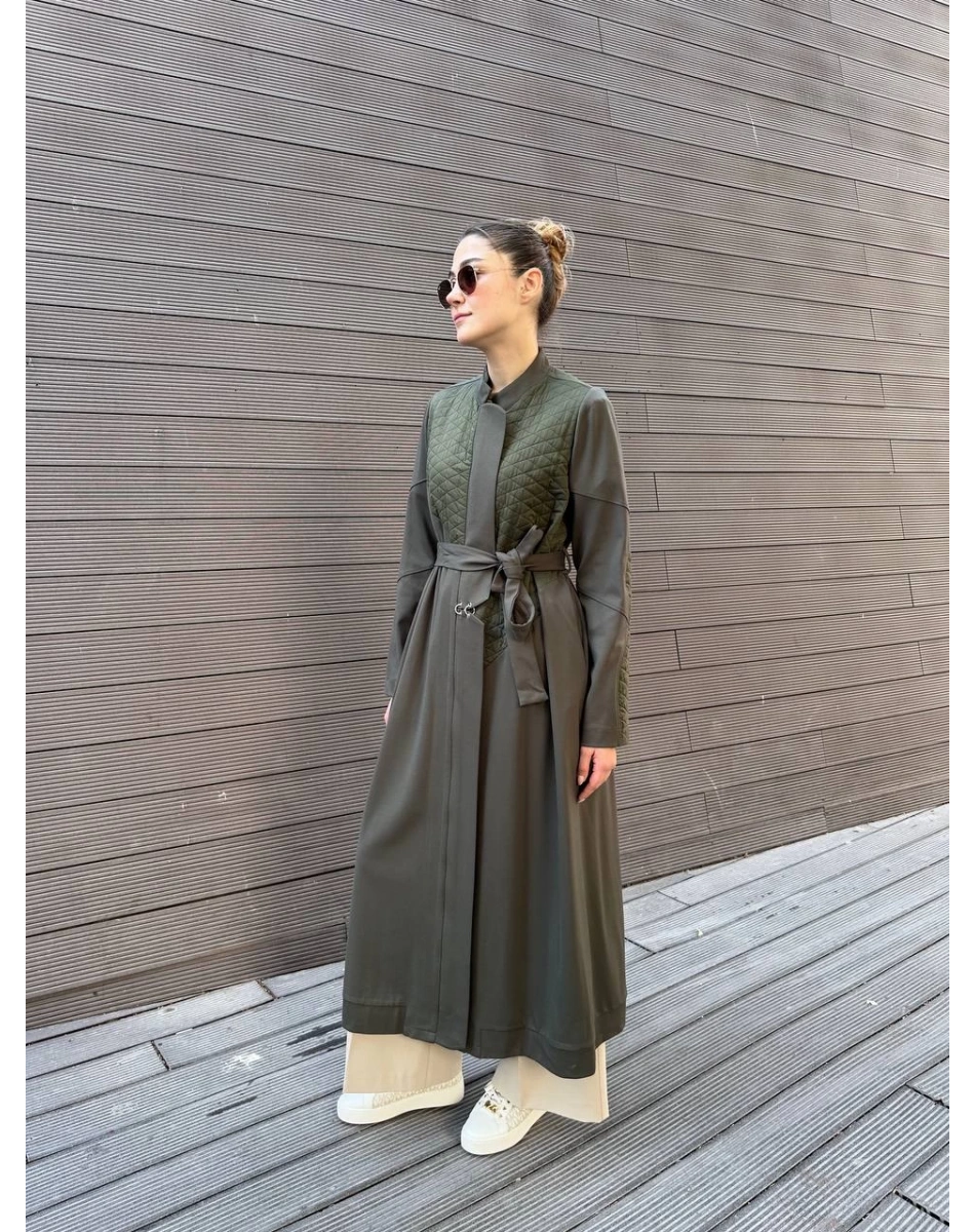 Misswhence 38527 Haki Kapitone Detaylı Kap