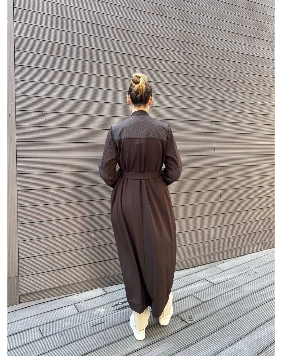 Misswhence 38527 Kahverengi Kapitone Detaylı Kap