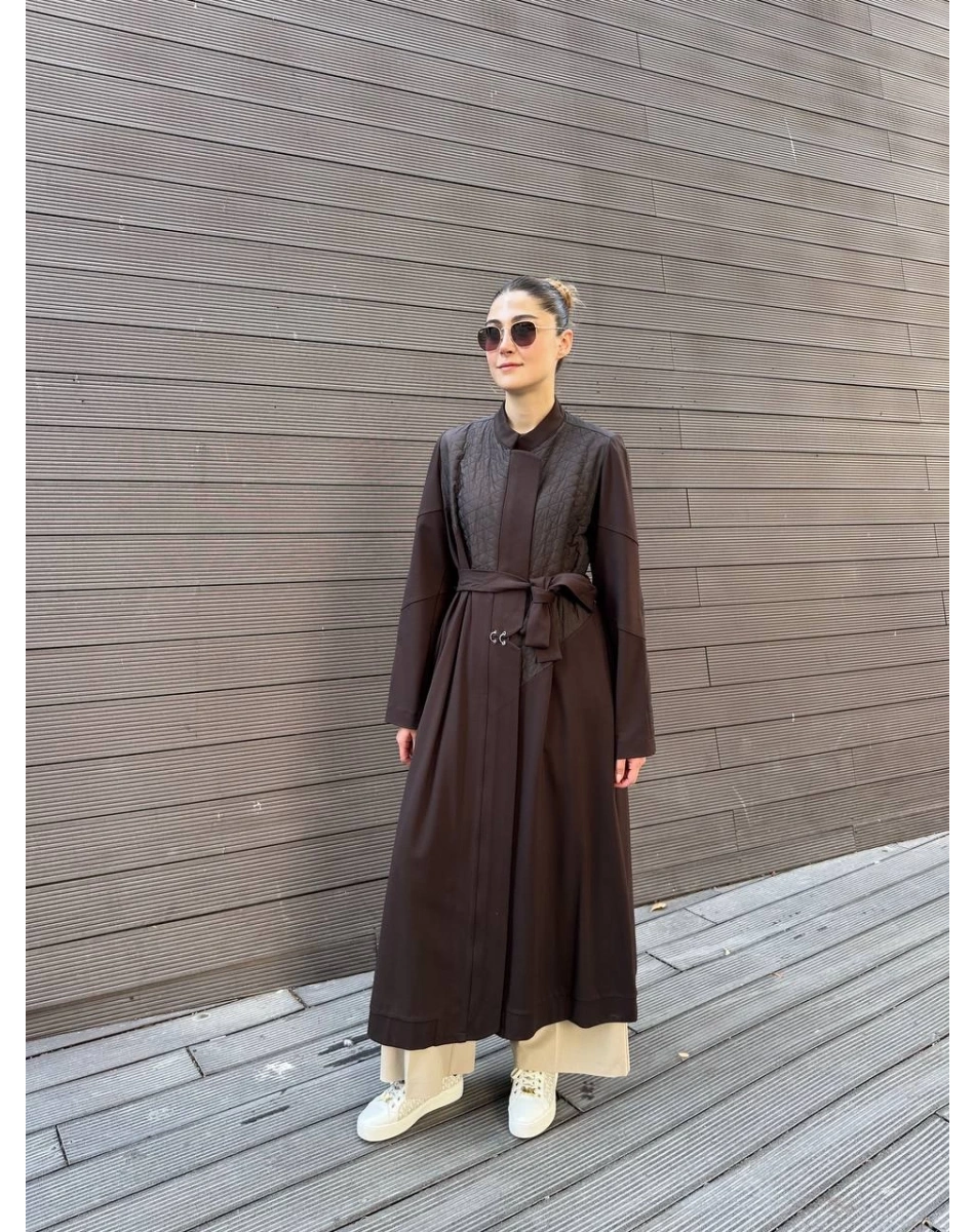 Misswhence 38527 Kahverengi Kapitone Detaylı Kap