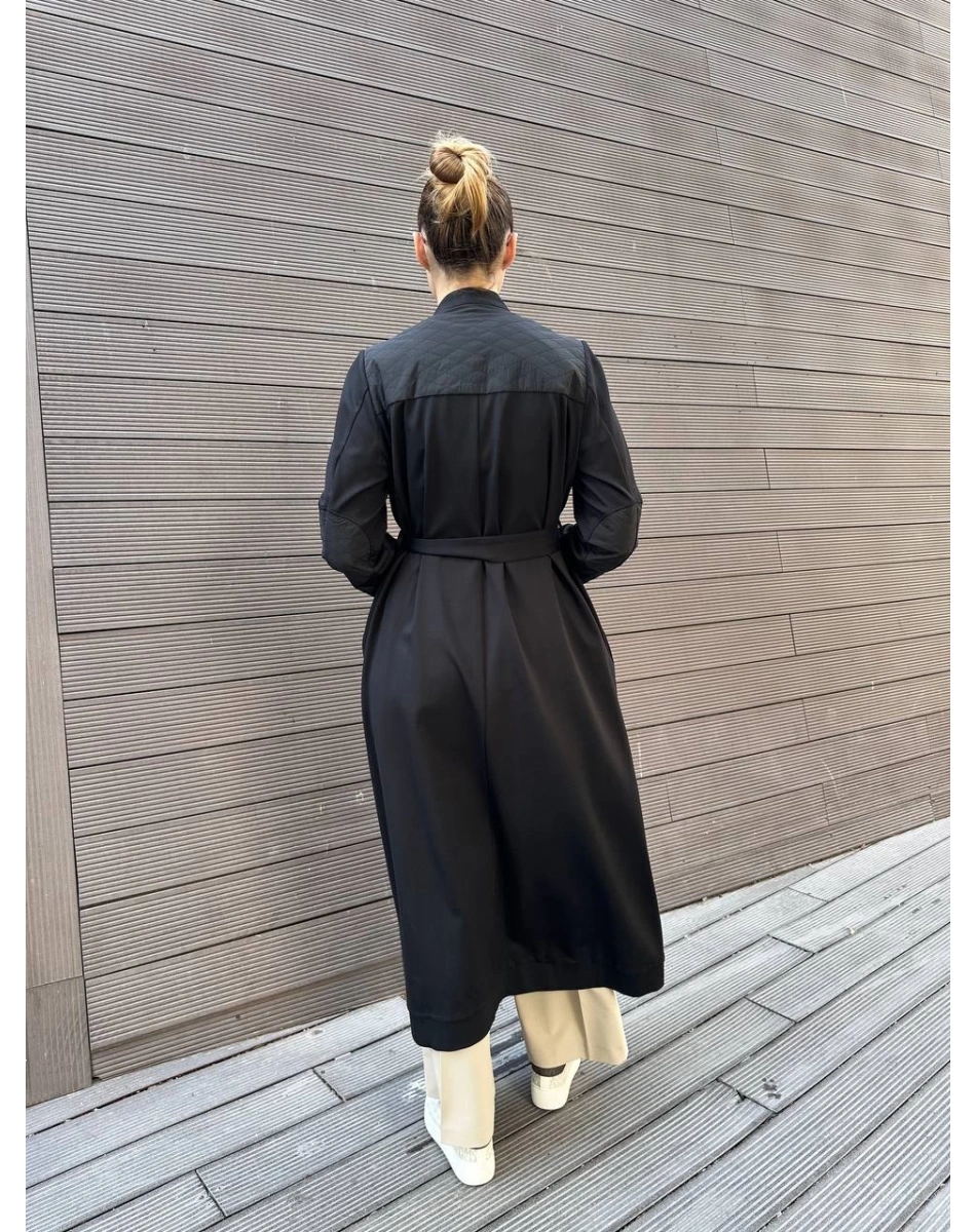 Misswhence 38527 Siyah Kapitone Detaylı Kap