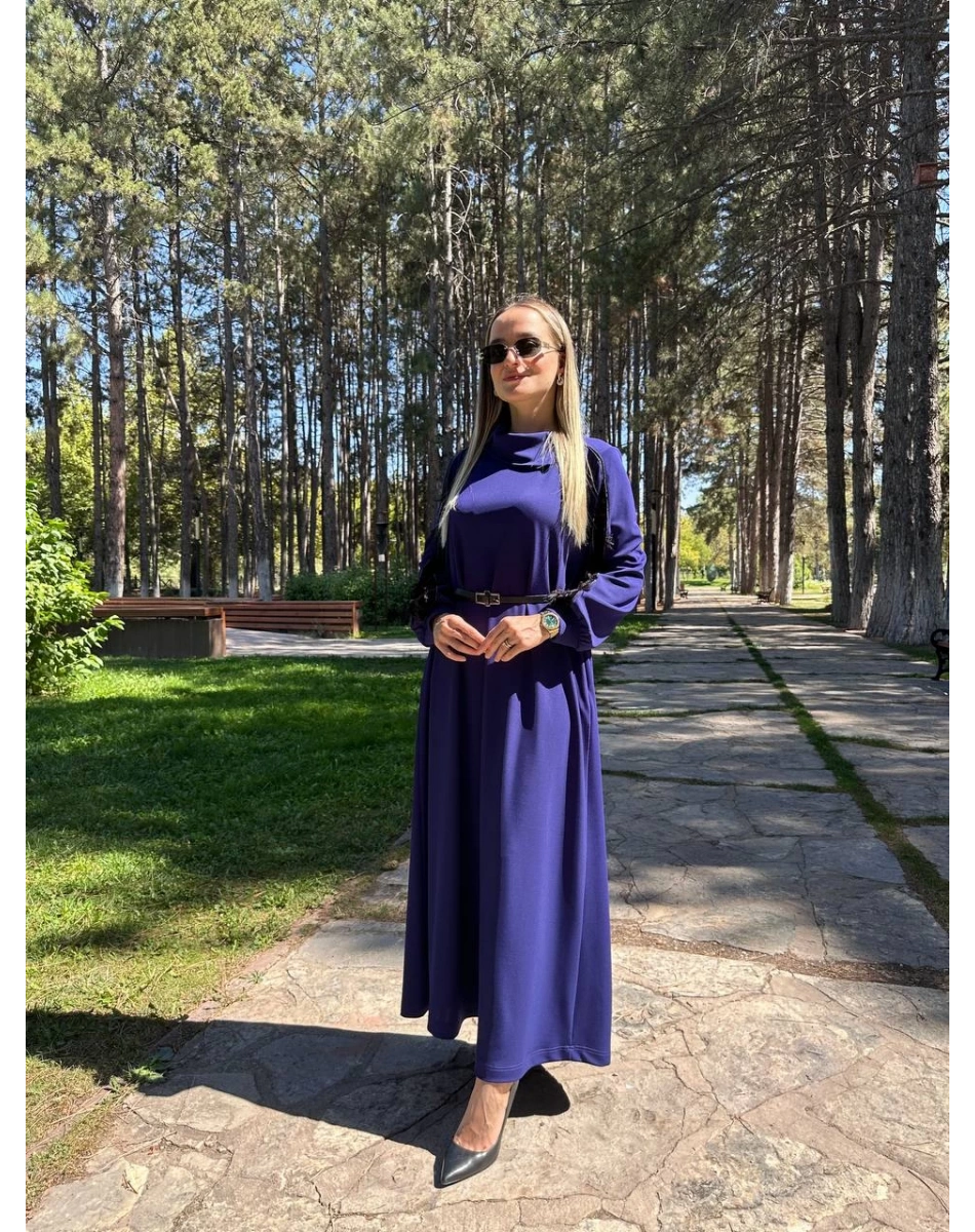 Misswhence 38800 Mor Kadife Detaylı Elbise