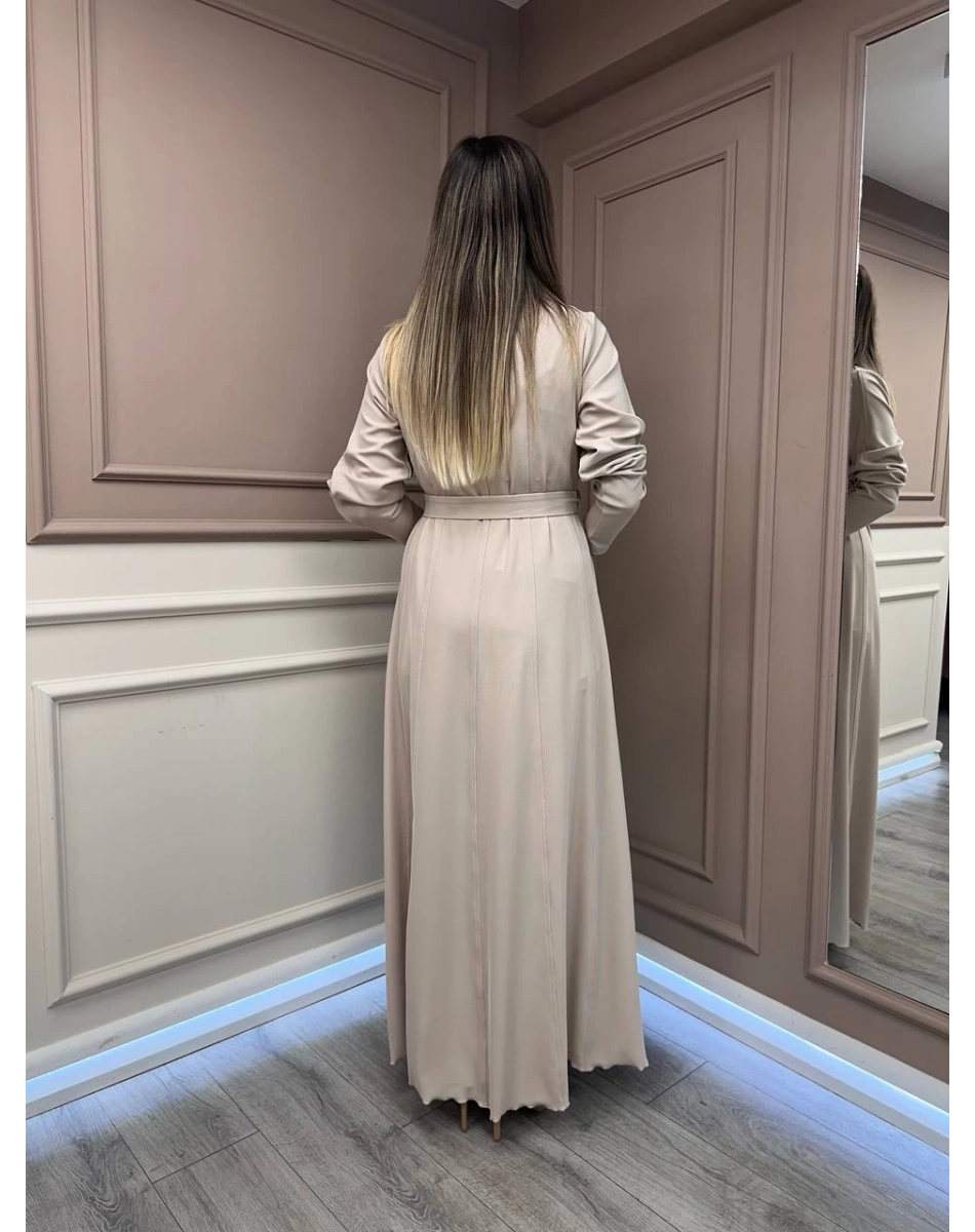 Misswhence 38803 Ekru Fermuar Detaylı Elbise