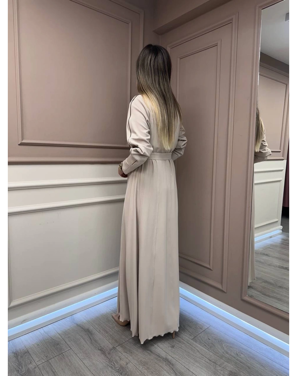 Misswhence 38803 Ekru Fermuar Detaylı Elbise