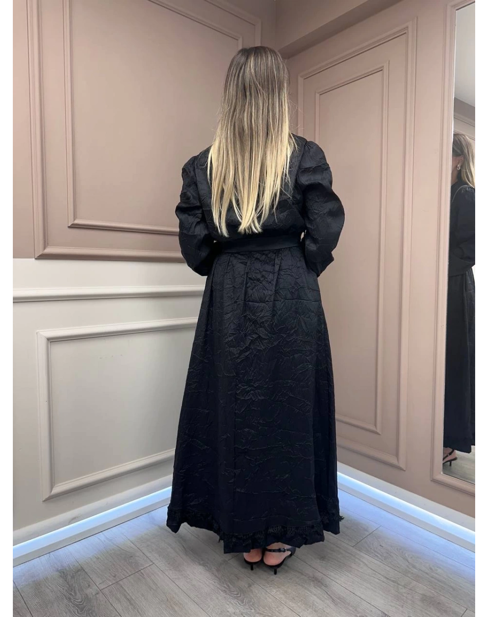 Misswhence 38804 Siyah Tafta Crush Elbise