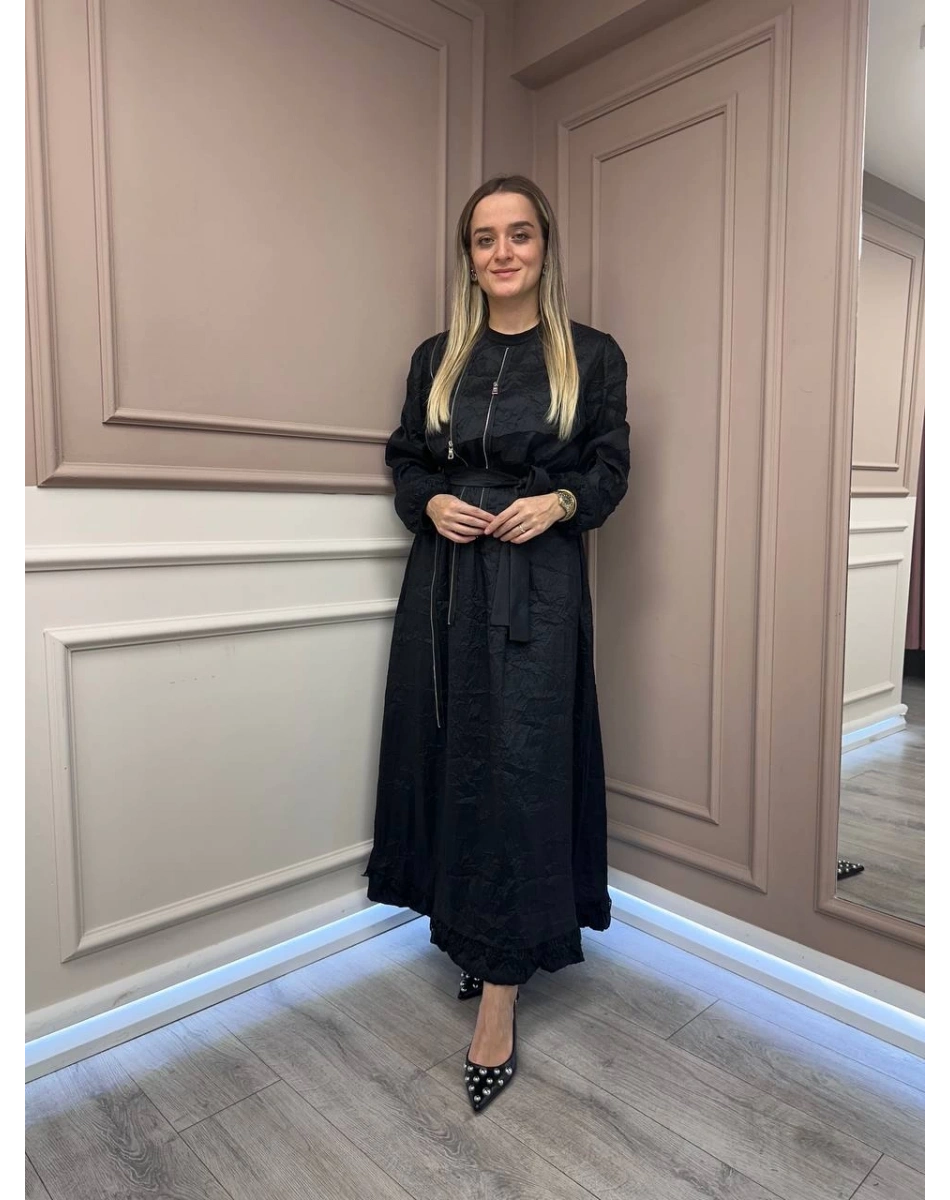 Misswhence 38804 Siyah Tafta Crush Elbise