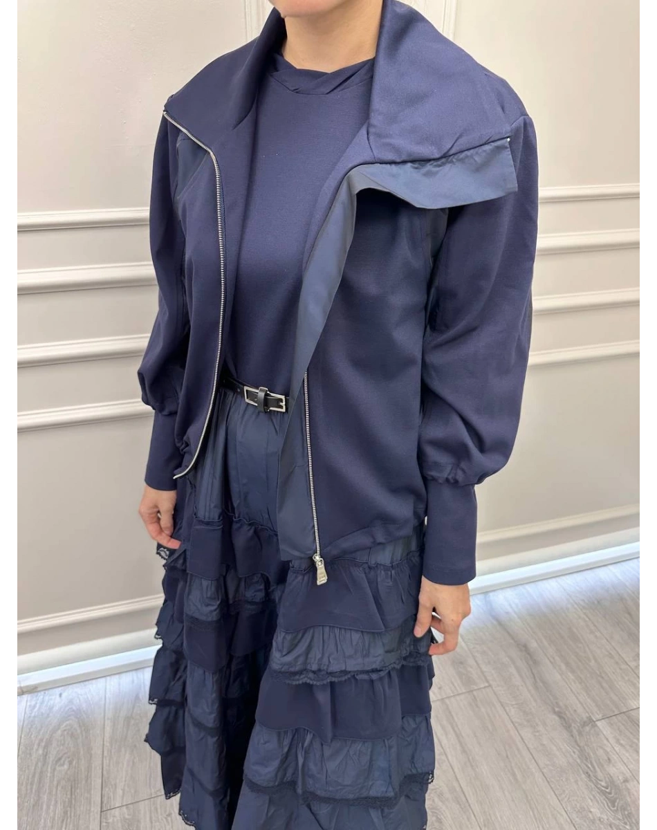 Misswhence 38807 Lacivert Ceketli İkili Elbise