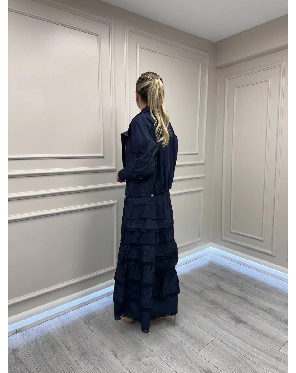 Misswhence 38807 Lacivert Ceketli İkili Elbise