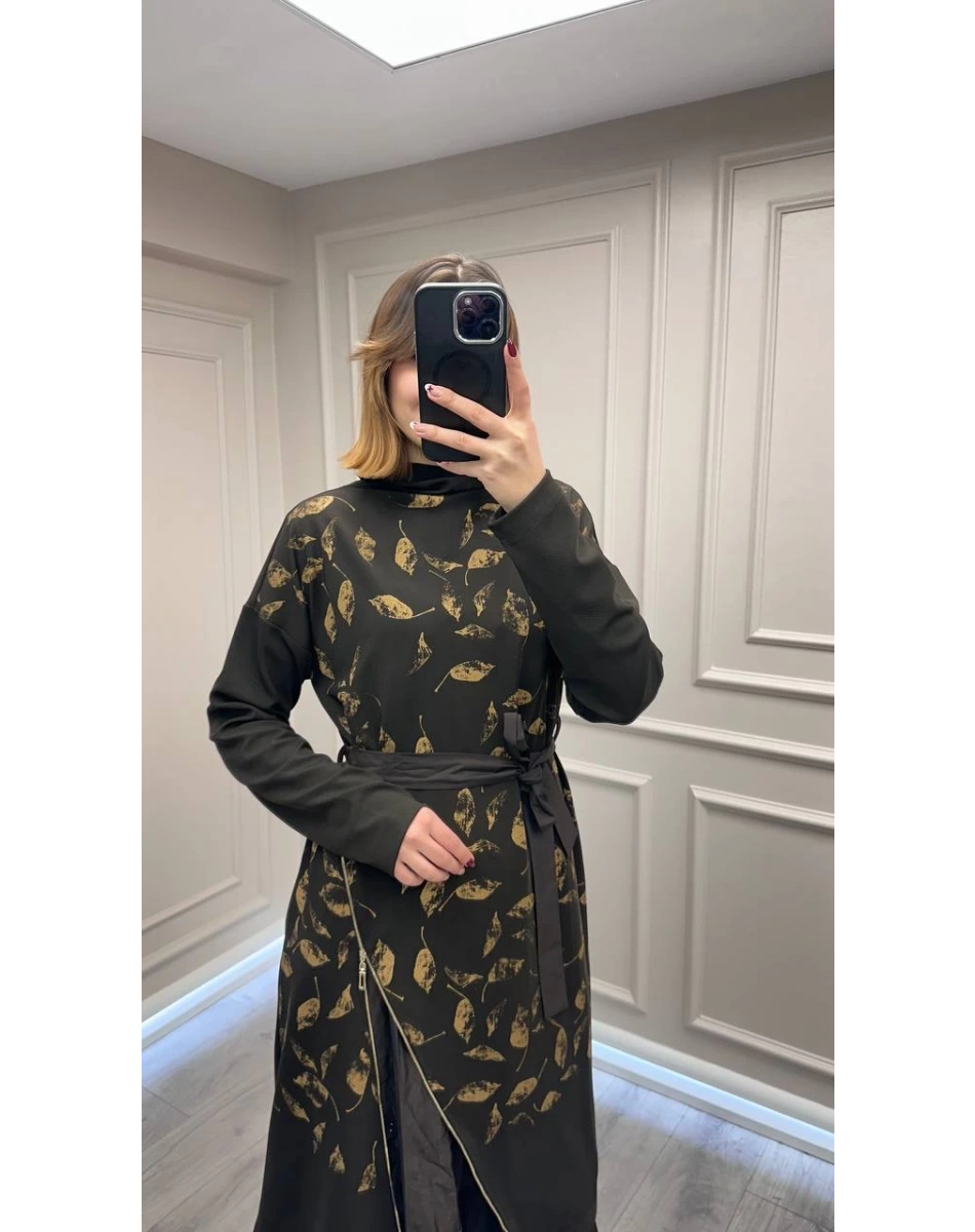 Misswhence 38810 Kahverengi İkili Elbise