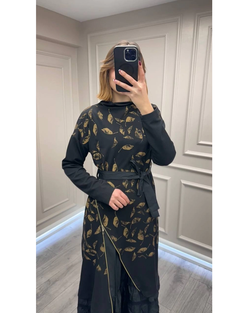 Misswhence 38810 Siyah İkili Elbise