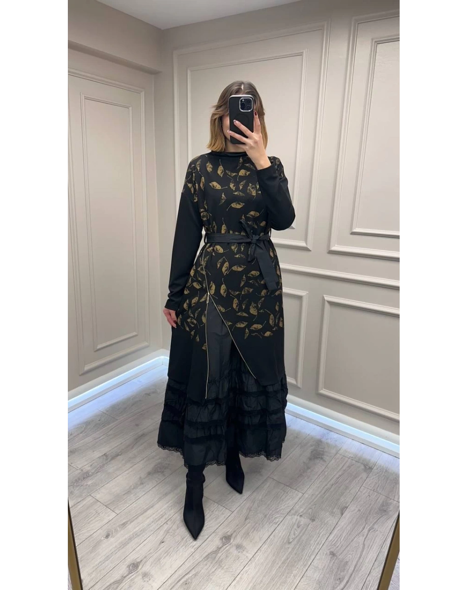 Misswhence 38810 Siyah İkili Elbise