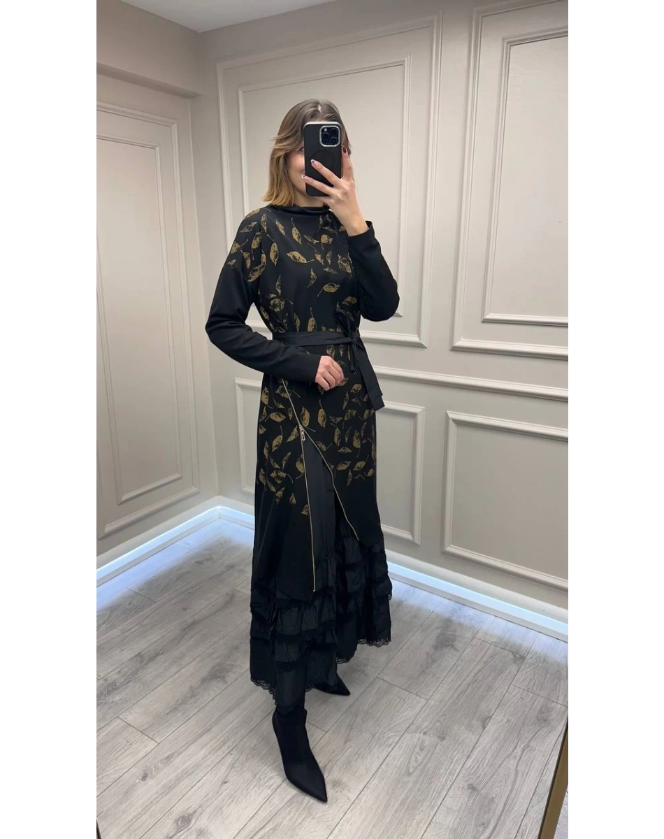 Misswhence 38810 Siyah İkili Elbise