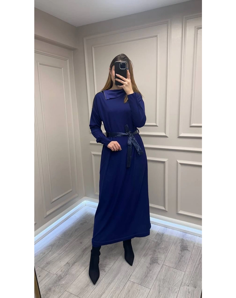 Misswhence 38822 Mor Fermuar Detaylı Elbise