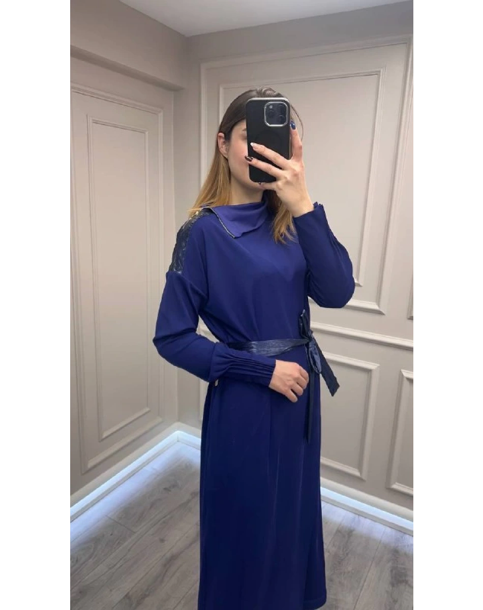 Misswhence 38822 Mor Fermuar Detaylı Elbise