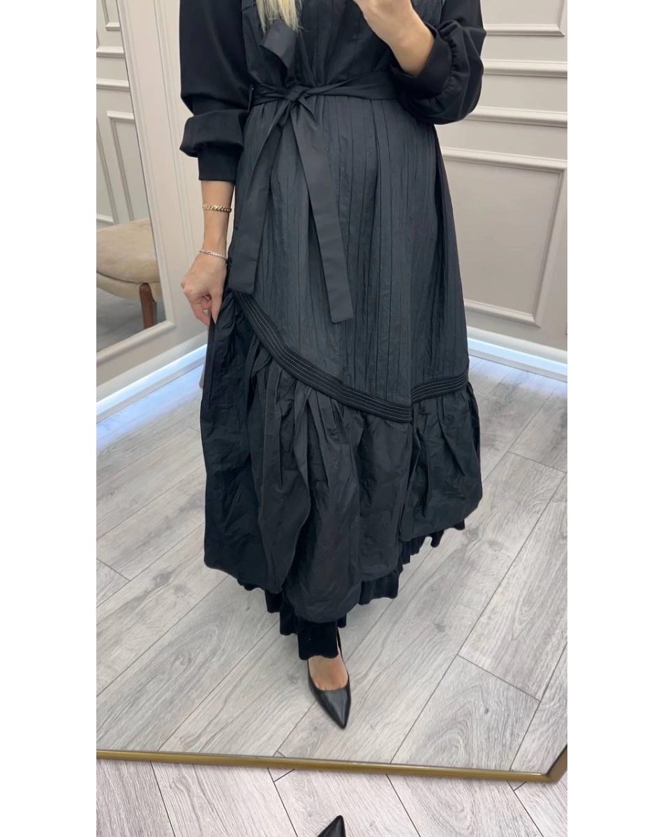 Misswhence 38831 Siyah Tafta Elbise