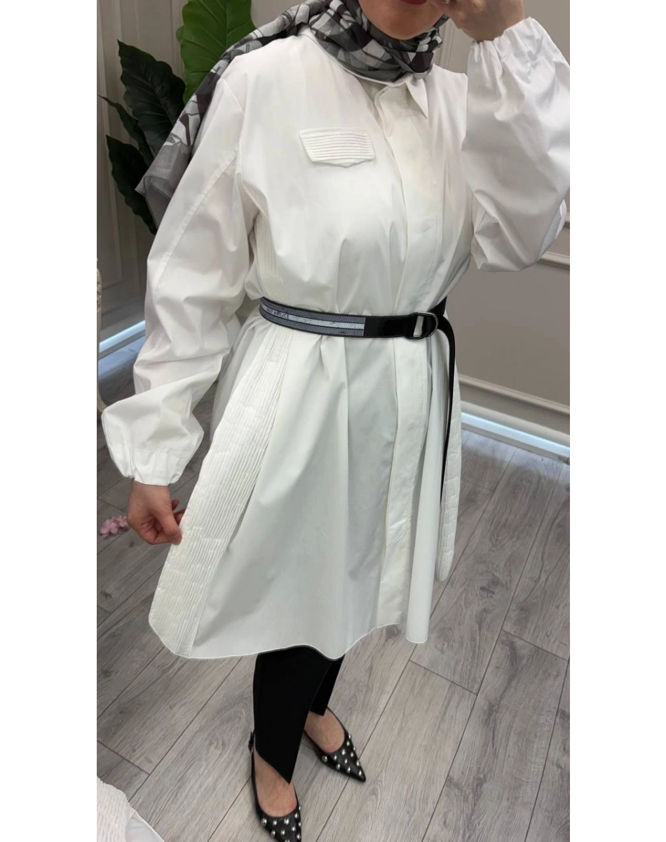 Misswhence 39305 Beyaz Kemerli Tunik