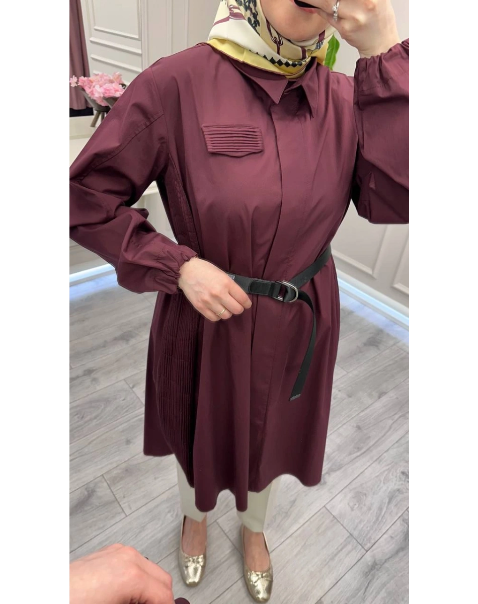 Misswhence 39305 Bordo Kemerli Tunik