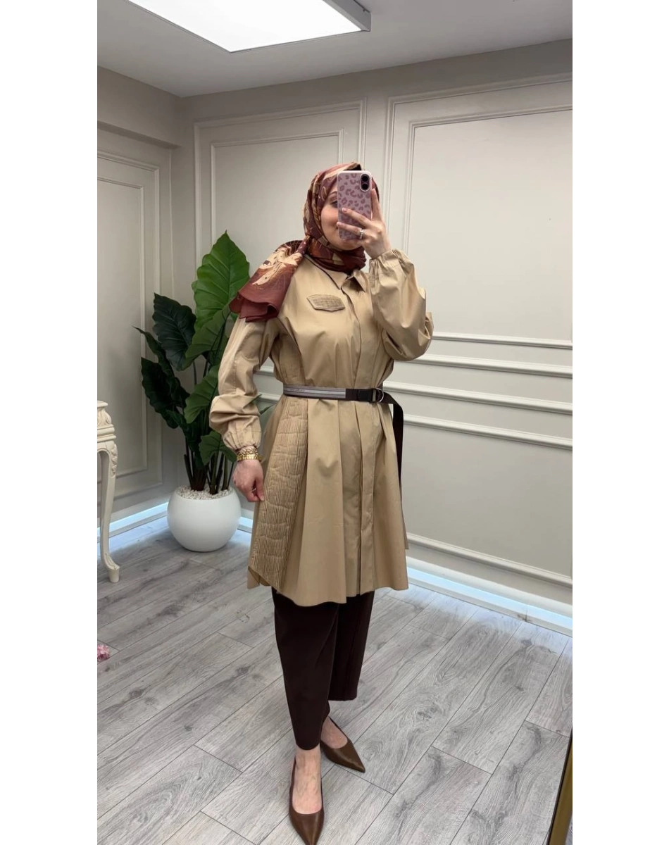 Misswhence 39305 Camel Kemerli Tunik